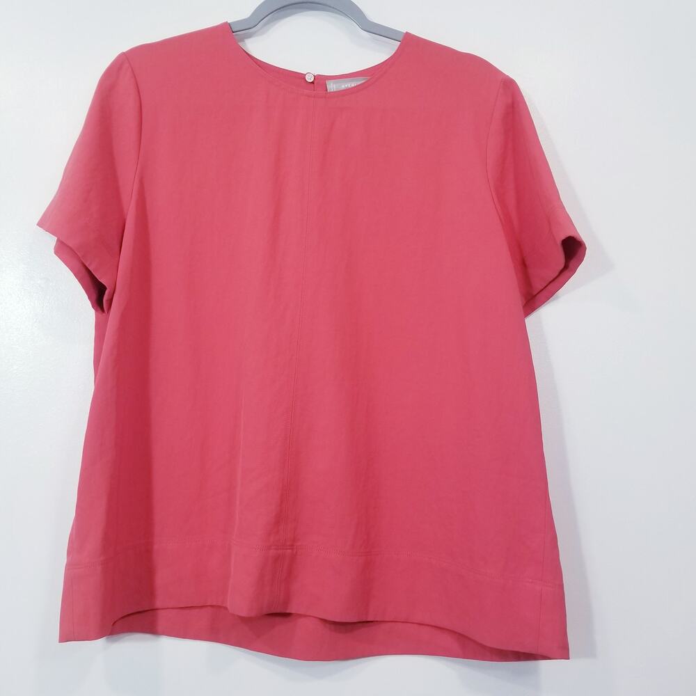 Everlane Orange Boxy Blouse Short Sleeves